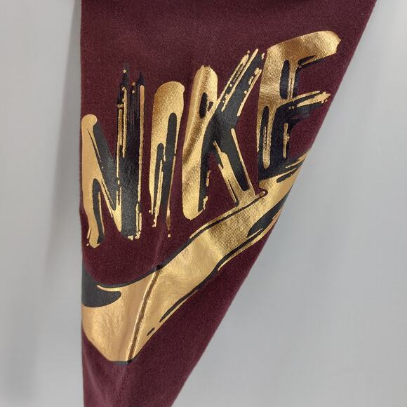 Nike Athletic Leggings Size XS Burgundy Red Gold Print Sport - Picture 5 of 14